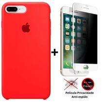 Kit Capa Capinha Case + Película Privacidade 3D Tela Compatível Com iPhone 7 Plus / 8 Plus - Premium