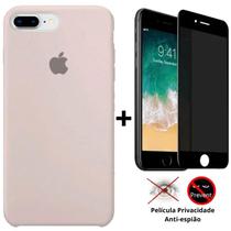 Kit Capa Capinha Case + Película Privacidade 3D Tela Compatível Com iPhone 7 Plus / 8 Plus