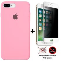 Kit Capa Capinha Case + Película Privacidade 3D Tela Compatível Com iPhone 7 Plus / 8 Plus