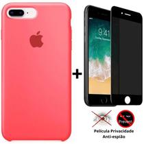 Kit Capa Capinha Case + Película Privacidade 3D Tela Compatível Com iPhone 7 Plus / 8 Plus