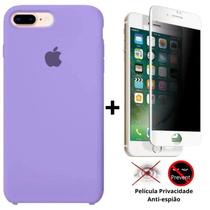 Kit Capa Capinha Case + Película Privacidade 3D Tela Compatível Com iPhone 7 Plus / 8 Plus