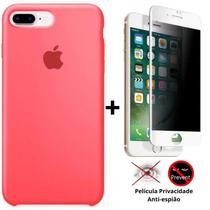 Kit Capa Capinha Case + Película Privacidade 3D Tela Compatível Com iPhone 7 Plus / 8 Plus