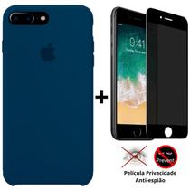 Kit Capa Capinha Case + Película Privacidade 3D Tela Compatível Com iPhone 7 Plus / 8 Plus