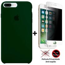 Kit Capa Capinha Case + Película Privacidade 3D Tela Compatível Com iPhone 7 Plus / 8 Plus