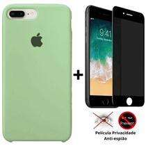 Kit Capa Capinha Case + Película Privacidade 3D Tela Compatível Com iPhone 7 Plus / 8 Plus - Premium