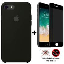 Kit Capa Capinha Case + Película Privacidade 3d Tela Compatível Com iPhone SE - 3ª Geração - Premium