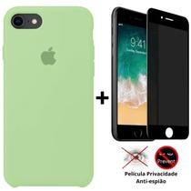 Kit Capa Capinha Case + Película Privacidade 3d Tela Compatível Com iPhone SE - 3ª Geração - Premium