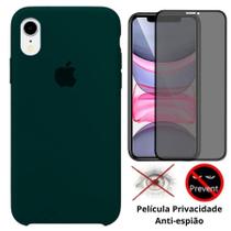 Kit Capa Capinha Case + Película Privacidade 3D Tela Compatível Com iPhone XR - Premium
