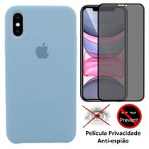 Kit Capa Capinha Case + Película Privacidade 3D Tela Compatível Com iPhone XS Max - Premium