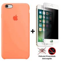 Kit Capa Capinha Case + Película Privacidade 3d Tela Compatível iPhone 6 / 6S - Premium