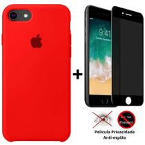 Kit Capa Capinha Case + Película Privacidade 3d Tela Compatível iPhone SE 2020 - 2ª Geração - Premium