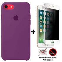 Kit Capa Capinha Case + Película Privacidade 3d Tela Compatível iPhone SE 2020 - 2ª Geração - Premium