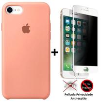 Kit Capa Capinha Case + Película Privacidade 3d Tela Compatível iPhone SE 2020 - 2ª Geração