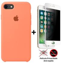 Kit Capa Capinha Case + Película Privacidade 3d Tela Compatível iPhone SE 2020 - 2ª Geração