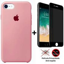 Kit Capa Capinha Case + Película Privacidade 3d Tela Compatível iPhone SE 2020 - 2ª Geração - Premium