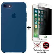 Kit Capa Capinha Case + Película Privacidade 3d Tela Compatível iPhone SE 2020 - 2ª Geração