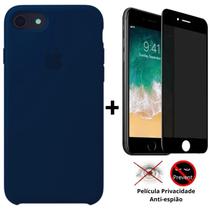 Kit Capa Capinha Case + Película Privacidade 3d Tela Compatível iPhone SE 2020 - 2ª Geração