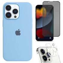 Kit Capa Capinha Case + Película Privacidade 3D Tela + P. Câmera Compatível Com iPhone 12 Pro Max - Premium