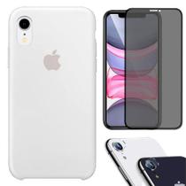 Kit Capa Capinha Case + Película Privacidade 3D Tela + P. Câmera Compatível Com iPhone XR - Premium