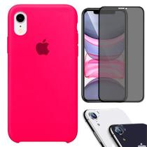 Kit Capa Capinha Case + Película Privacidade 3D Tela + P. Câmera Compatível Com iPhone XR - Premium