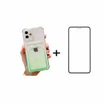 Kit Capa Capinha Case Porta Cartão iPhone 12 6.1 + Pelicula 3d