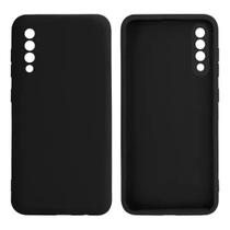 Kit Capa Capinha Case Samsung Galaxy A50 / A30S Aveludada Preta + Película 3D de Vidro