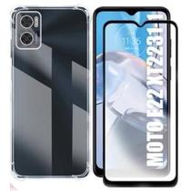 Kit Capa Capinha Moto E22 XT2239 Tela 6.5 e Película de Vidro 3D