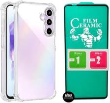 Kit Capa Capinha para Samsung A56 Anti Impacto Premium Transparente + Película Cerâmica 9D (CAPA + P