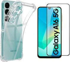 Kit Capa Capinha Para Samsung Galaxy A16 5G 4G Case Air Anti Impacto Transparente e Pelicula De Vidro 3D A16 5G 4G Kit Capa Capinha Para Samsung Galaxy A16 5G 4G Case Air Anti Impacto Transparente e Pelicula De Vidro 3D A16 5G 4G
