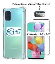 Kit Capa Capinha + Pelicula Vidro 3d + Pelicula Câmera Para Samsung Galaxy A 51