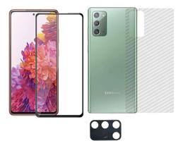 Kit Capa Capinha + Pelicula Vidro 9d + Pelicula Skin Verso + Pelicula Câmera Para Samsung Galaxy S20 Fe