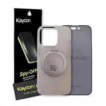 Kit Capa Capinha Translucida Ring Colors MagSafe Compatível com iPhone 15 Pro e Película Premium kit de Limpeza