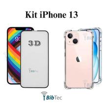 Kit Capa Capinha Transparente + Película 3D de Vidro para Iphone 13