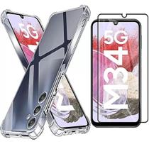 Kit Capa Capinha Transparente + Película 3D de Vidro Para Samsung Galaxy M34 Kit Capa Capinha Transparente + Película 3D de Vidro Para Samsung Galaxy M34