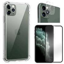 Kit Capa Capinha Transparente + Película 3D Vidro + Película Câmera para Iphone 11 Pro Kit Capa Capinha Transparente + Película 3D Vidro + Película Câmera para Iphone 11 Pro