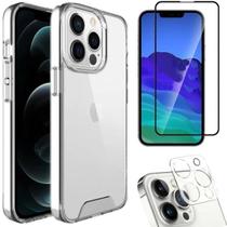 Kit Capa Capinha Transparente + Película 3D Vidro + Película Câmera Traseira para Iphone 12 Pro Max Kit Capa Capinha Transparente + Película 3D Vidro + Película Câmera Traseira para Iphone 12 Pro Max
