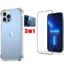 Kit Capa Capinha Transparente + Película 3D Vidro + Película Câmera Traseira para Iphone 14 Pro Max Kit Capa Capinha Transparente + Película 3D Vidro + Película Câmera Traseira para Iphone 14 Pro Max