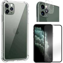 Kit Capa Capinha Transparente + Película 3D Vidro + Película de Câmera para Iphone 11 Pro Max Kit Capa Capinha Transparente + Película 3D Vidro + Película de Câmera para Iphone 11 Pro Max