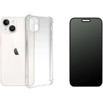 Kit Capa Capinha Transparente + Película 3D Vidro Privacidade para Iphone 13