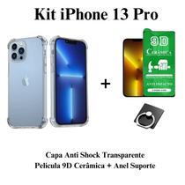 Kit Capa Capinha Transparente + Película Cerâmica + Anel Suporte para Iphone 13 Pro Kit Capa Capinha Transparente + Película Cerâmica + Anel Suporte para Iphone 13 Pro