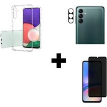 Kit Capa Capinha Transparente + Película Cerâmica Fosca Privacidade + Película Câmera Traseira para Galaxy A14