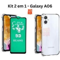 Kit Capa Capinha Transparente + Película Cerâmica para Samsung Galaxy A06