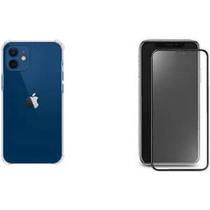 Kit Capa Capinha Transparente + Película de Cerâmica Fosca para Iphone 12