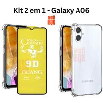 Kit Capa Capinha Transparente + Película de Cerâmica Fosca para Samsung Galaxy A06