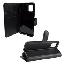 Kit Capa Carteira com Flip Preta + Película 3D De Vidro Samsung Galaxy A51