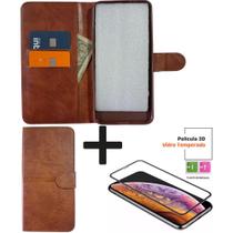 Kit Capa Carteira Compatível c/ Motorola G05 + Película 3D