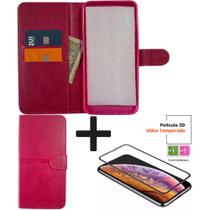 Kit Capa Carteira Compatível c/ Motorola G34 + Película 3D
