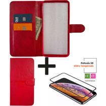 Kit Capa Carteira Compatível c/ Motorola G35 + Película 3D