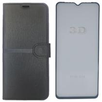 Kit Capa Carteira Compatível c/ Samsung A04 + Película 3D