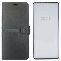 Kit Capa Carteira Compatível c/ Samsung A34 + Película 3D